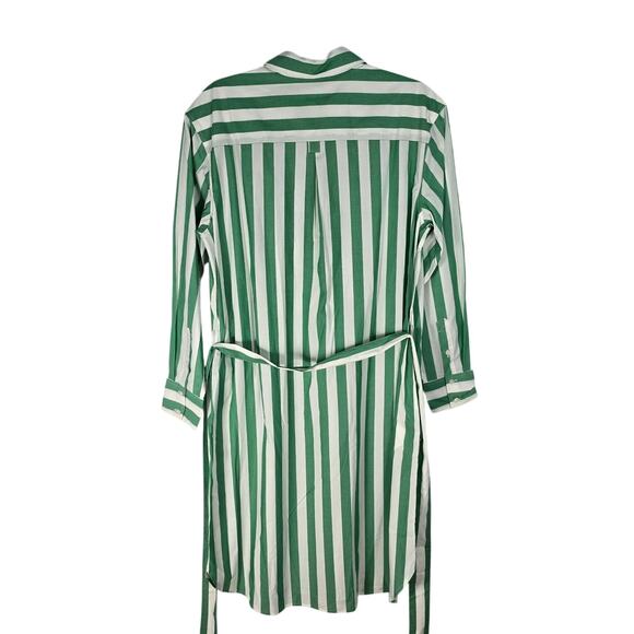 Boden Cotton Midi Shirt Dress Relaxed Fit Long Sleeve Button Front Waist Tie 10 - Picture 3 of 8